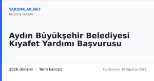 Aydın Büyükşehir Belediyesi Kıyafet Yardımı Başvurusu