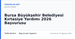 Bursa Büyükşehir Belediyesi Kırtasiye Yardımı 2026 Başvurusu