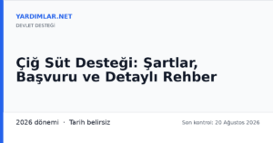 Çiğ Süt Desteği: Şartlar, Başvuru ve Detaylı Rehber