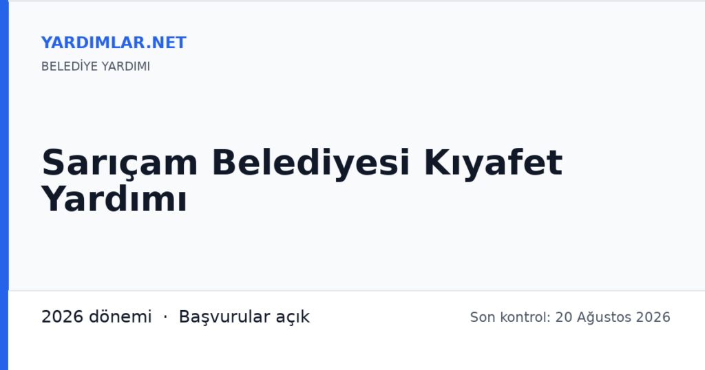 Sarıçam Belediyesi Kıyafet Yardımı