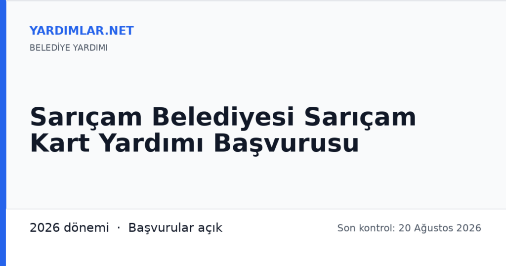 Sarıçam Belediyesi Sarıçam Kart Yardımı Başvurusu
