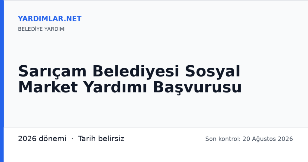 Sarıçam Belediyesi Sosyal Market Yardımı Başvurusu