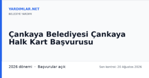 Çankaya Belediyesi Çankaya Halk Kart Başvurusu