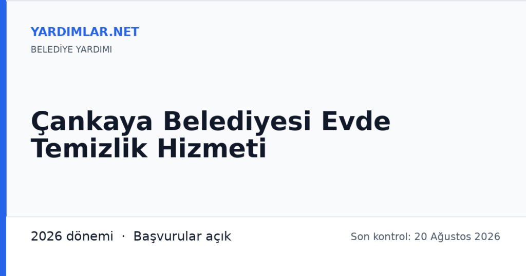 Çankaya Belediyesi Evde Temizlik Hizmeti
