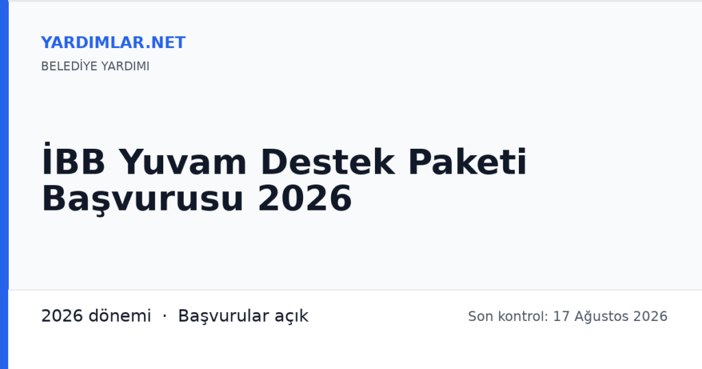 İBB Yuvam Destek Paketi Başvurusu 2026