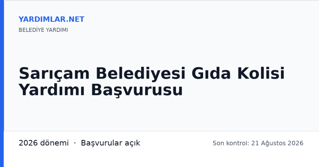 Sarıçam Belediyesi Gıda Kolisi Yardımı Başvurusu