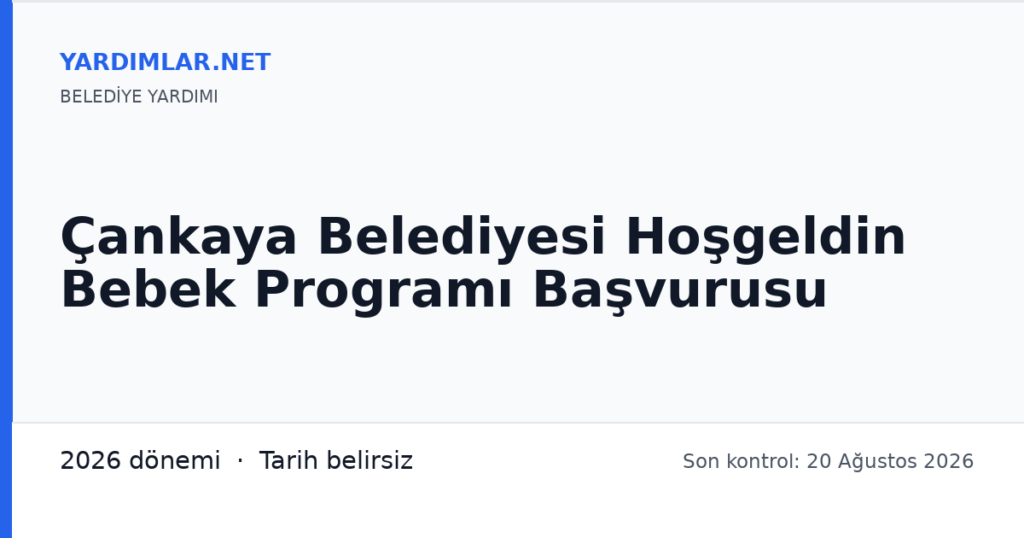 Çankaya Belediyesi Hoşgeldin Bebek Programı Başvurusu