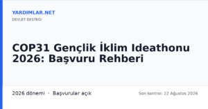 COP31 Gençlik İklim Ideathonu 2026: Başvuru Rehberi