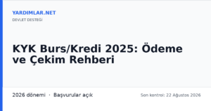 KYK Burs/Kredi 2025: Ödeme ve Çekim Rehberi