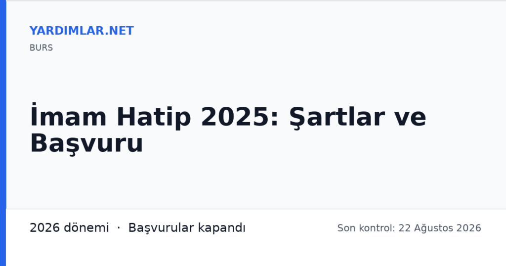 İmam Hatip 2025: Şartlar ve Başvuru