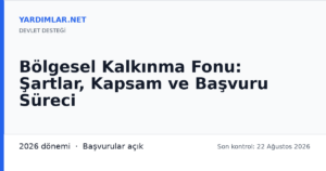 Bölgesel Kalkınma Fonu: Şartlar, Kapsam ve Başvuru Süreci