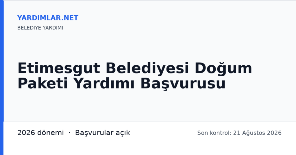 Etimesgut Belediyesi Doğum Paketi Yardımı Başvurusu