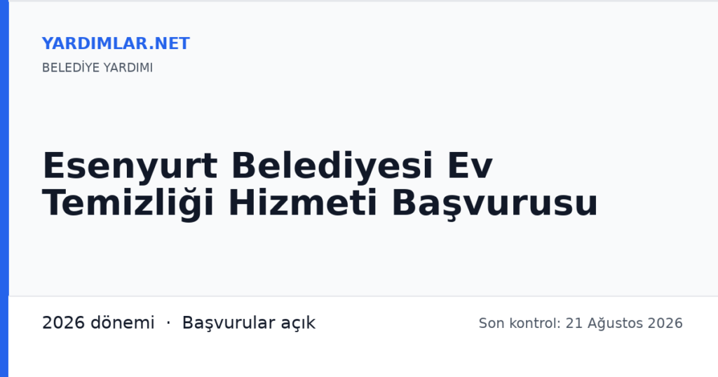 Esenyurt Belediyesi Ev Temizliği Hizmeti Başvurusu
