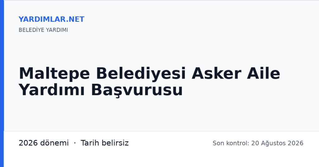 Maltepe Belediyesi Asker Aile Yardımı Başvurusu