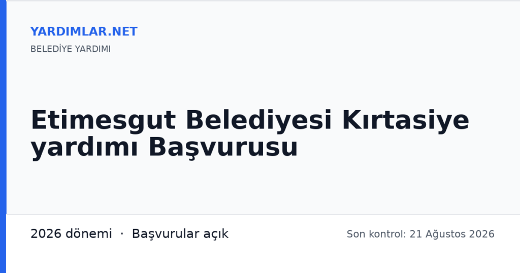 Etimesgut Belediyesi Kırtasiye yardımı Başvurusu