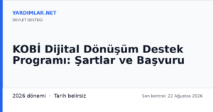 KOBİ Dijital Dönüşüm Destek Programı: Şartlar ve Başvuru