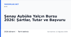 Şenay Aybüke Yalçın Bursu 2026: Şartlar, Tutar ve Başvuru
