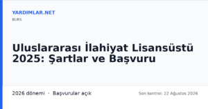 Uluslararası İlahiyat Lisansüstü 2025: Şartlar ve Başvuru