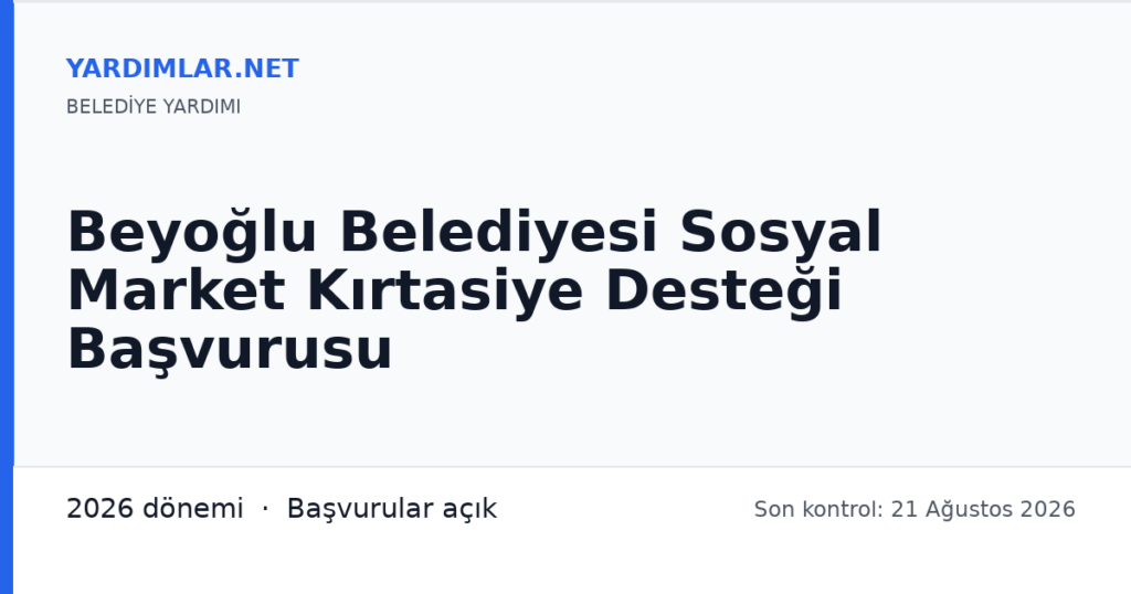 Beyoğlu Belediyesi Sosyal Market Kırtasiye Desteği Başvurusu