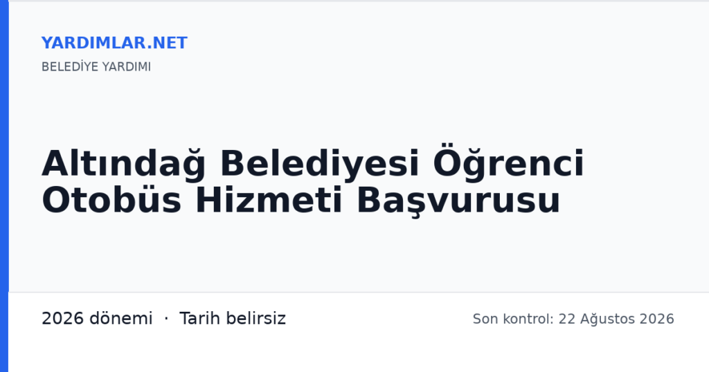 Altındağ Belediyesi Öğrenci Otobüs Hizmeti Başvurusu