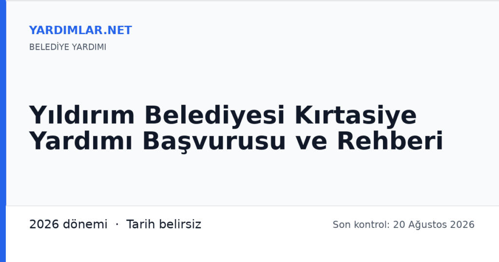 Yıldırım Belediyesi Kırtasiye Yardımı Başvurusu ve Rehberi