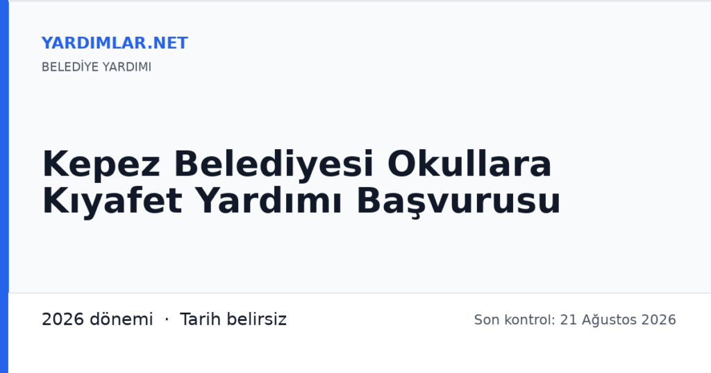 Kepez Belediyesi Okullara Kıyafet Yardımı Başvurusu