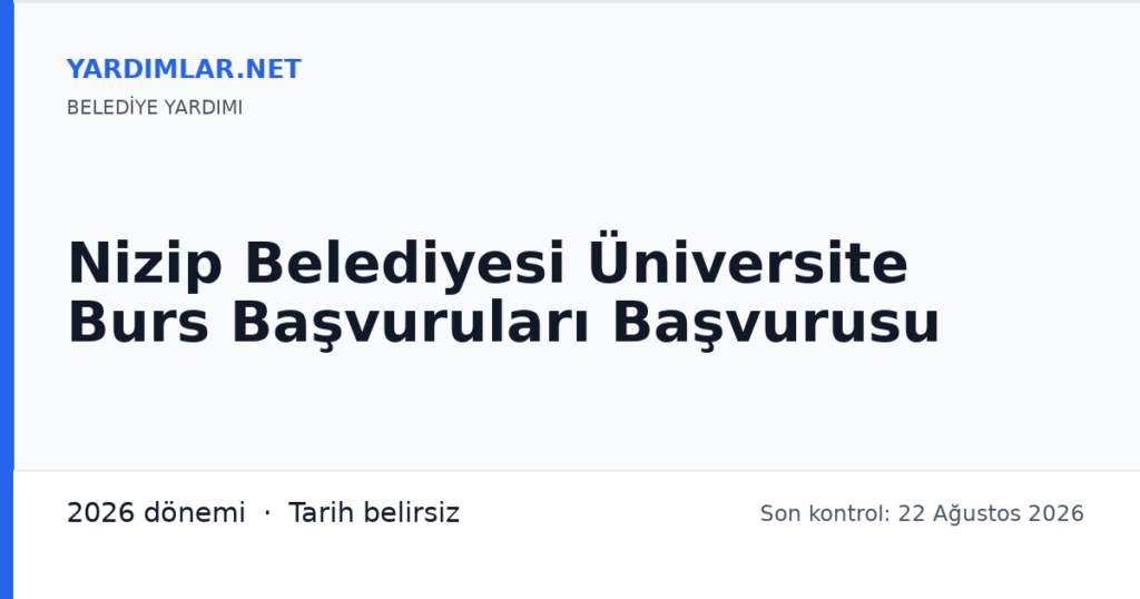 Nizip Belediyesi Üniversite Burs Başvuruları Başvurusu