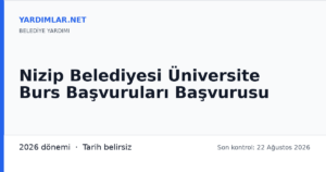 Nizip Belediyesi Üniversite Burs Başvuruları Başvurusu