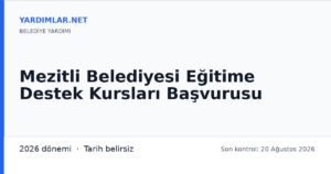 Mezitli Belediyesi Eğitime Destek Kursları Başvurusu