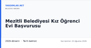 Mezitli Belediyesi Kız Öğrenci Evi Başvurusu