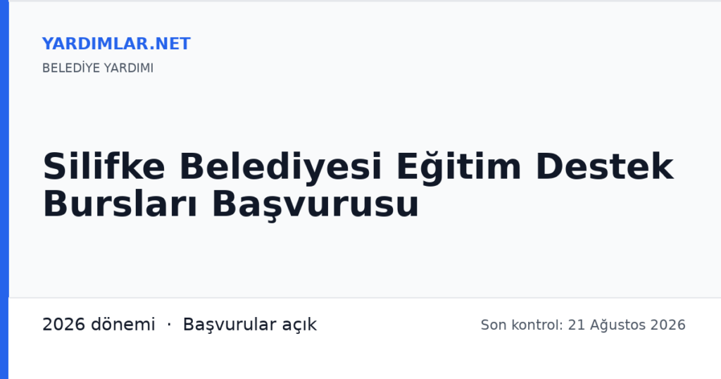 Silifke Belediyesi Eğitim Destek Bursları Başvurusu