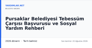 Pursaklar Belediyesi Tebessüm Çarşısı Başvurusu ve Sosyal Yardım Rehberi
