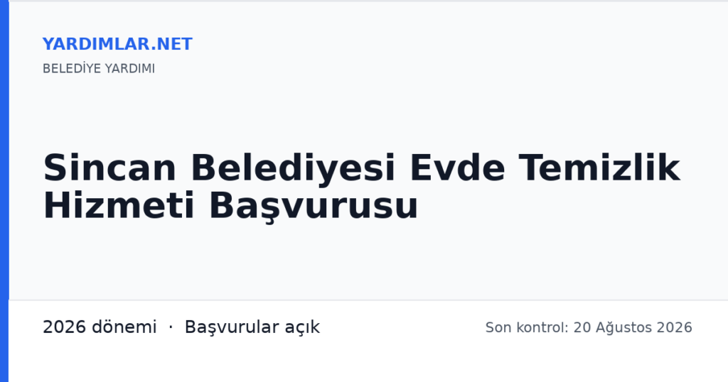 Sincan Belediyesi Evde Temizlik Hizmeti Başvurusu