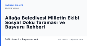 Aliağa Belediyesi Milletin Ekibi Sosyal Doku Taraması ve Başvuru Rehberi