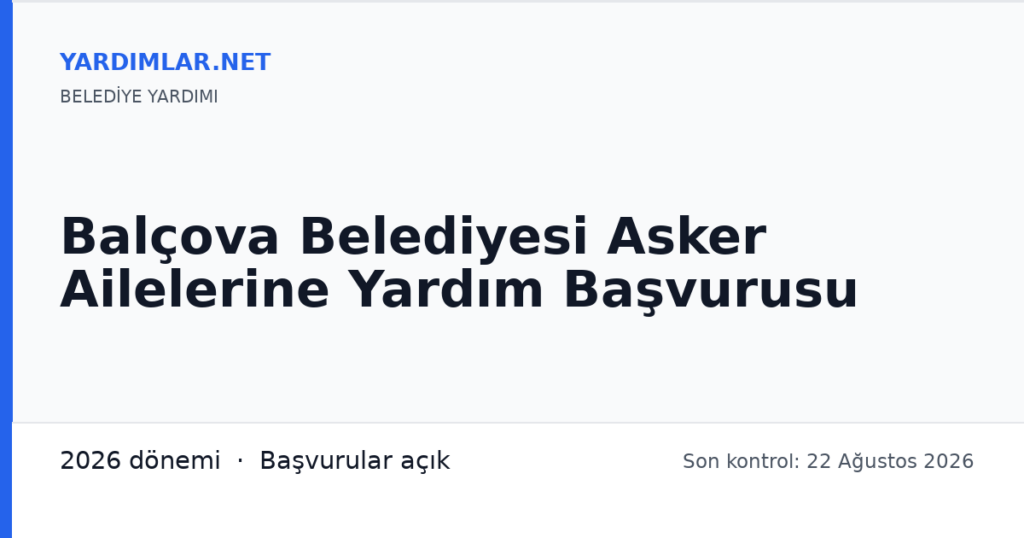 Balçova Belediyesi Asker Ailelerine Yardım Başvurusu