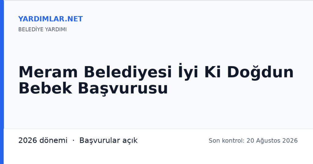 Meram Belediyesi İyi Ki Doğdun Bebek Başvurusu
