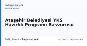 Ataşehir Belediyesi YKS Hazırlık Programı Başvurusu