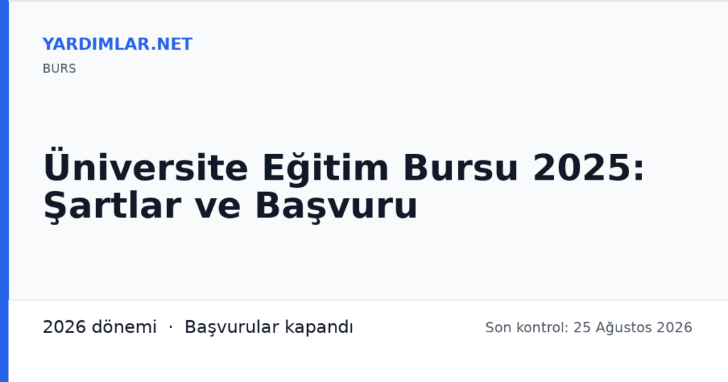 Üniversite Eğitim Bursu 2025: Şartlar ve Başvuru