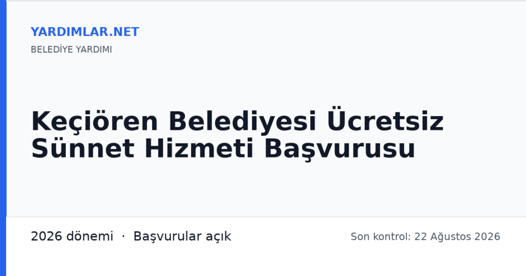 Keçiören Belediyesi Ücretsiz Sünnet Hizmeti Başvurusu