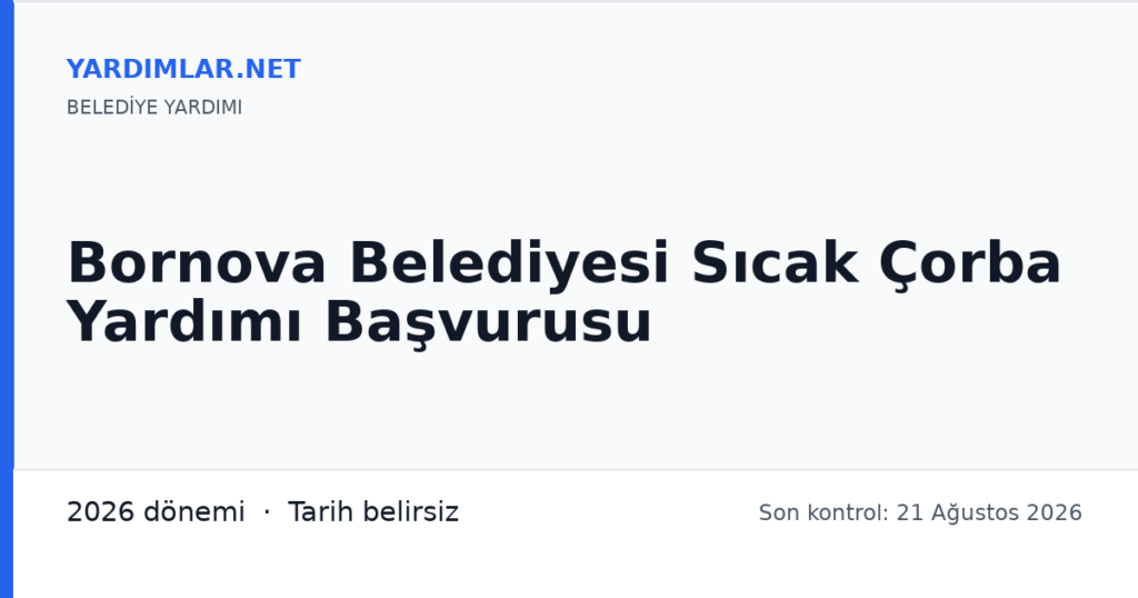 Bornova Belediyesi Sıcak Çorba Yardımı Başvurusu