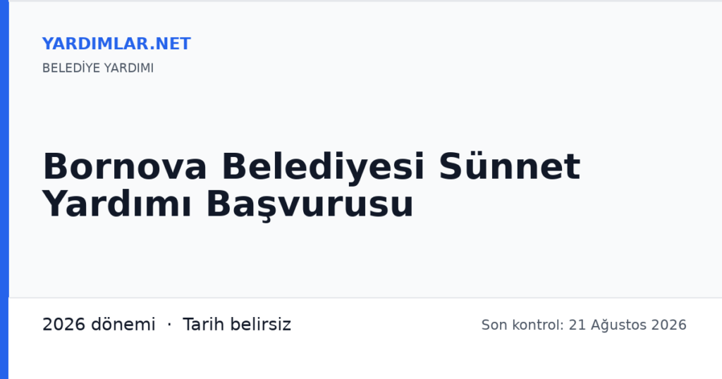 Bornova Belediyesi Sünnet Yardımı Başvurusu