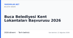 Buca Belediyesi Kent Lokantaları Başvurusu 2026