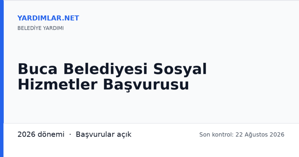 Buca Belediyesi Sosyal Hizmetler Başvurusu