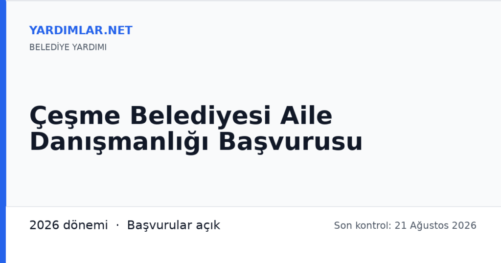Çeşme Belediyesi Aile Danışmanlığı Başvurusu