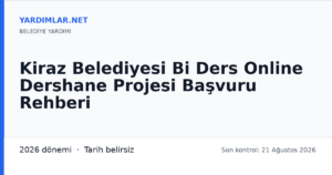 Kiraz Belediyesi Bi Ders Online Dershane Projesi Başvuru Rehberi