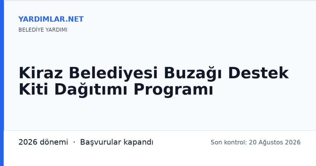 Kiraz Belediyesi Buzağı Destek Kiti Dağıtımı Programı