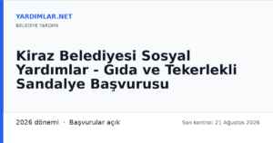 Kiraz Belediyesi Sosyal Yardımlar - Gıda ve Tekerlekli Sandalye Başvurusu