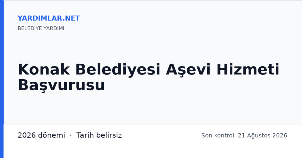 Konak Belediyesi Aşevi Hizmeti Başvurusu