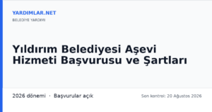 Yıldırım Belediyesi Aşevi Hizmeti Başvurusu ve Şartları