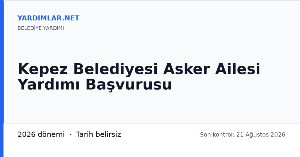 Kepez Belediyesi Asker Ailesi Yardımı Başvurusu